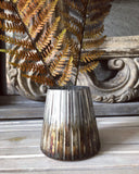 Small Grey and Bronze Candle Holder