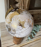 World Globe White/Gold