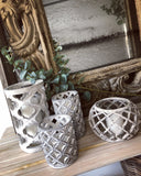 Large Stone Patterned Candle Holder