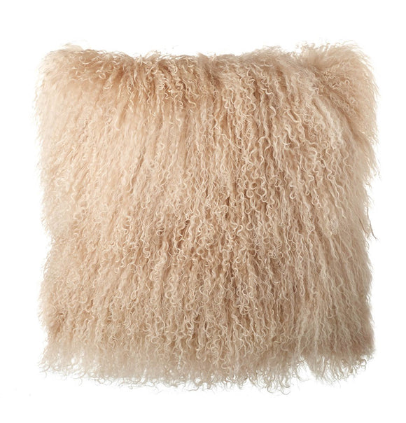 Luxury Sheepskin Cushion - Blush
