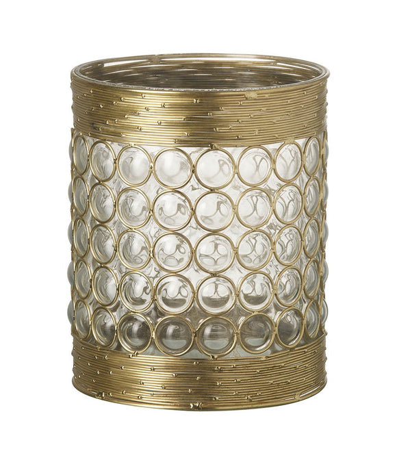 Gold Hurricane Candle Holder